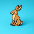 Brown rabbit illustration on a blue background
