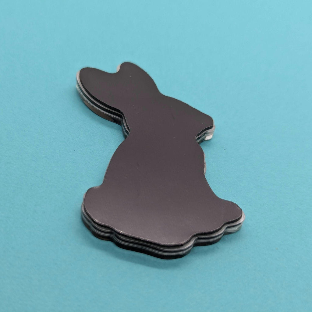 back of brown hare fridge magnet by pin badger