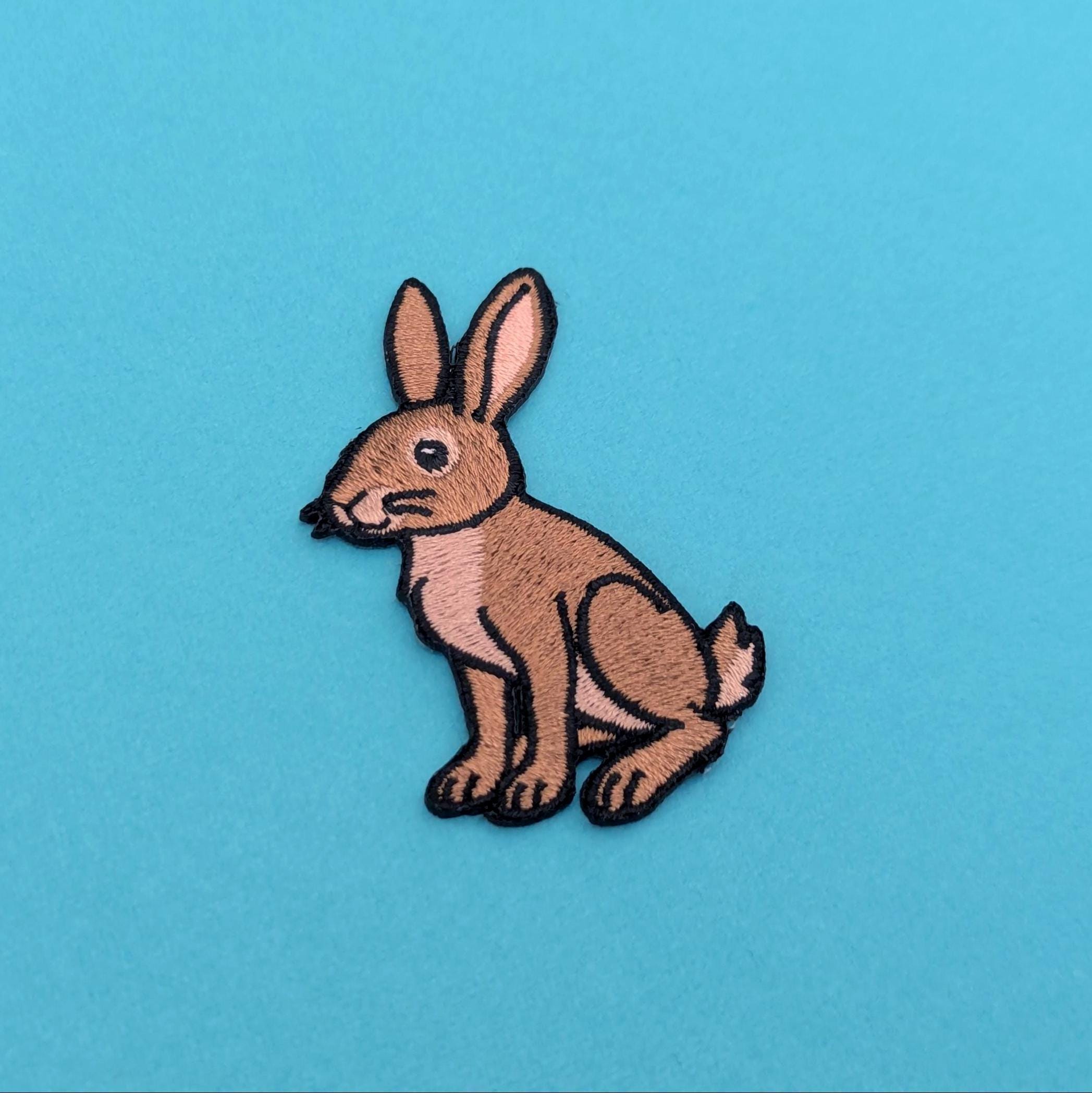 Brown Hare Iron-On Patch - Embroidered, British Wildlife, 60mm