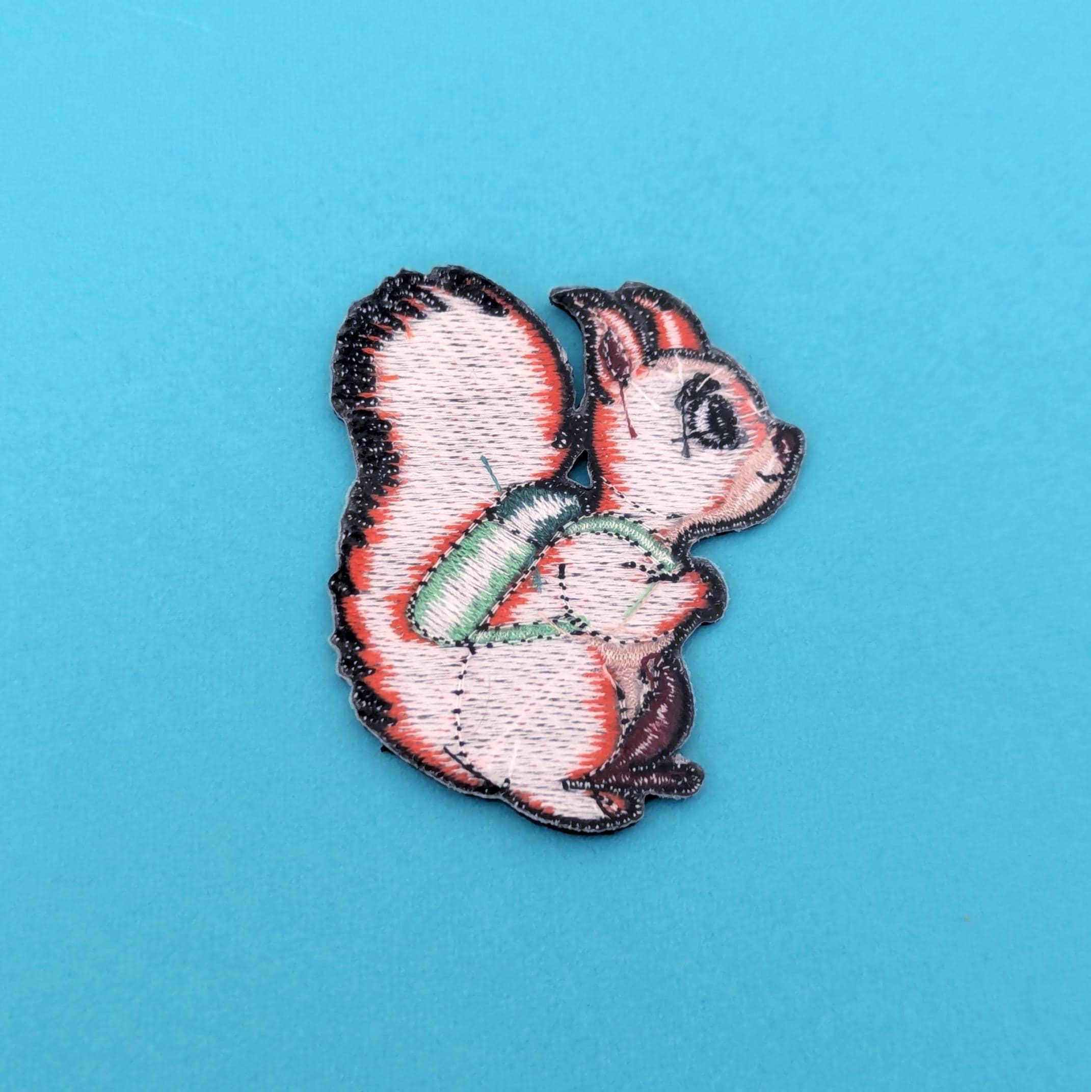Red Squirrel Iron-On Patch - Embroidered, British Wildlife, 60mm
