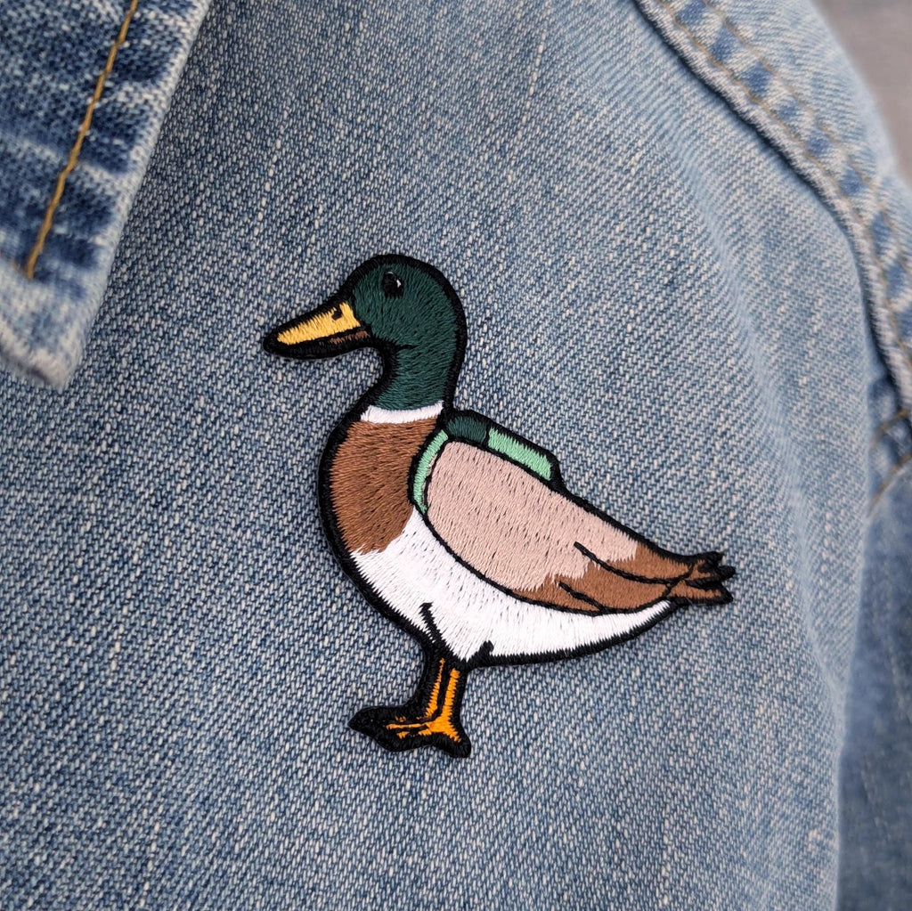 Mallard Duck Iron-On Patch - Embroidered, British Wildlife, 60mm