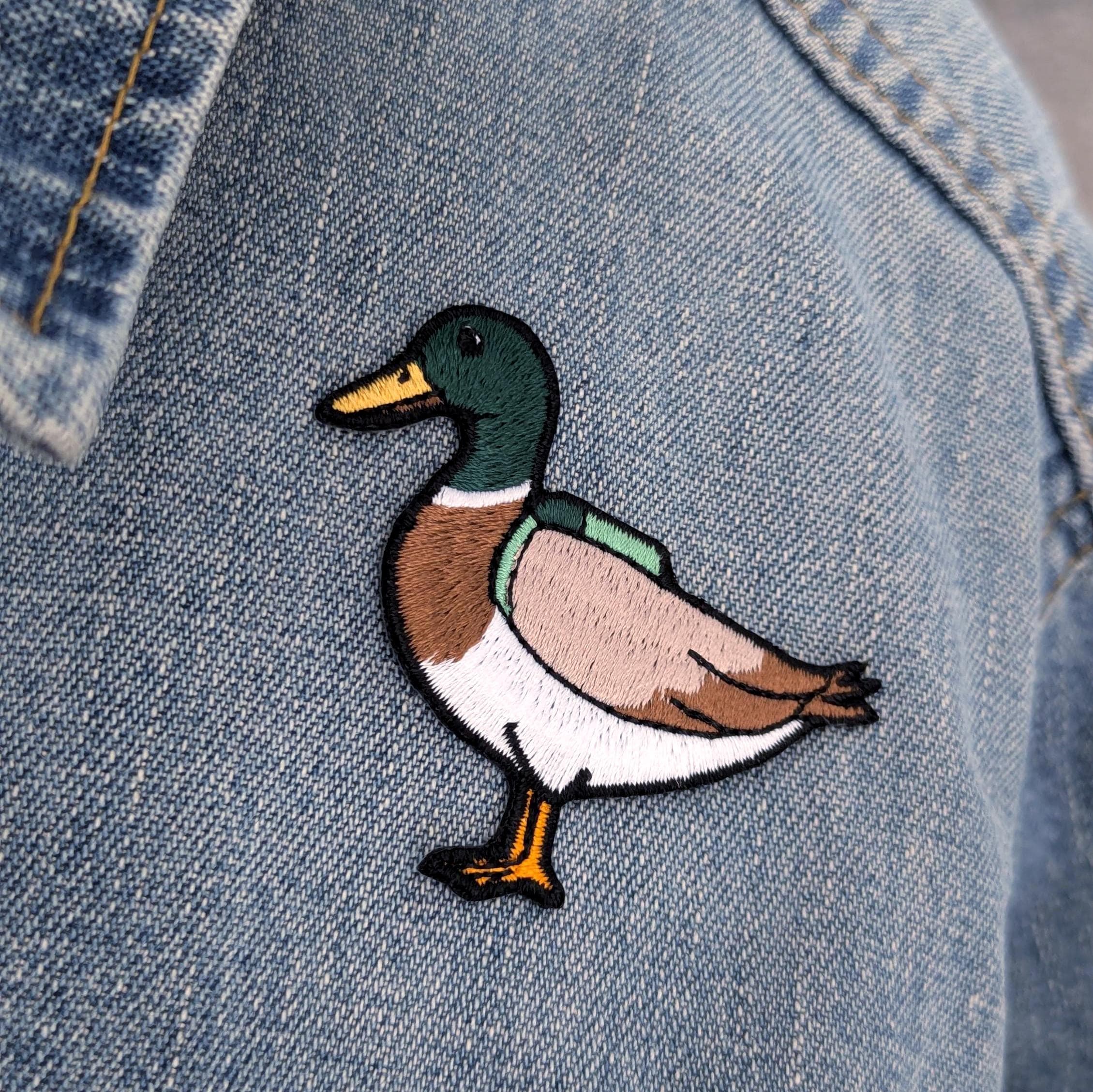 Mallard Duck Iron-On Patch - Embroidered, British Wildlife, 60mm