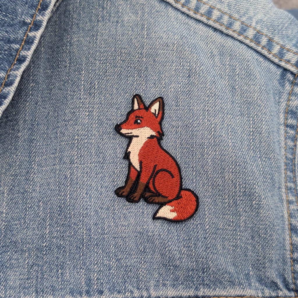 Red Fox Iron-On Patch - Embroidered, British Wildlife, 60mm