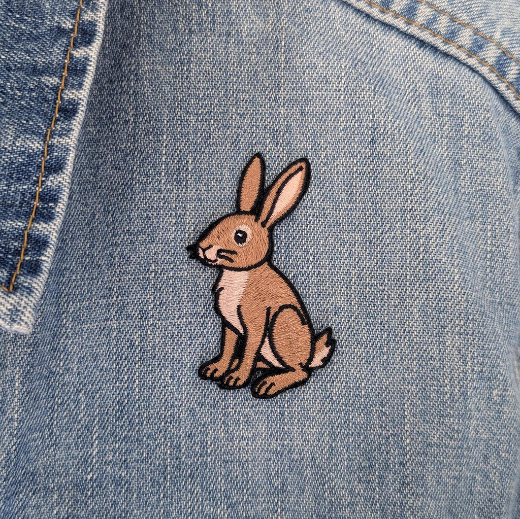 Brown Hare Iron-On Patch - Embroidered, British Wildlife, 60mm