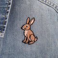 Brown Hare Iron-On Patch - Embroidered, British Wildlife, 60mm