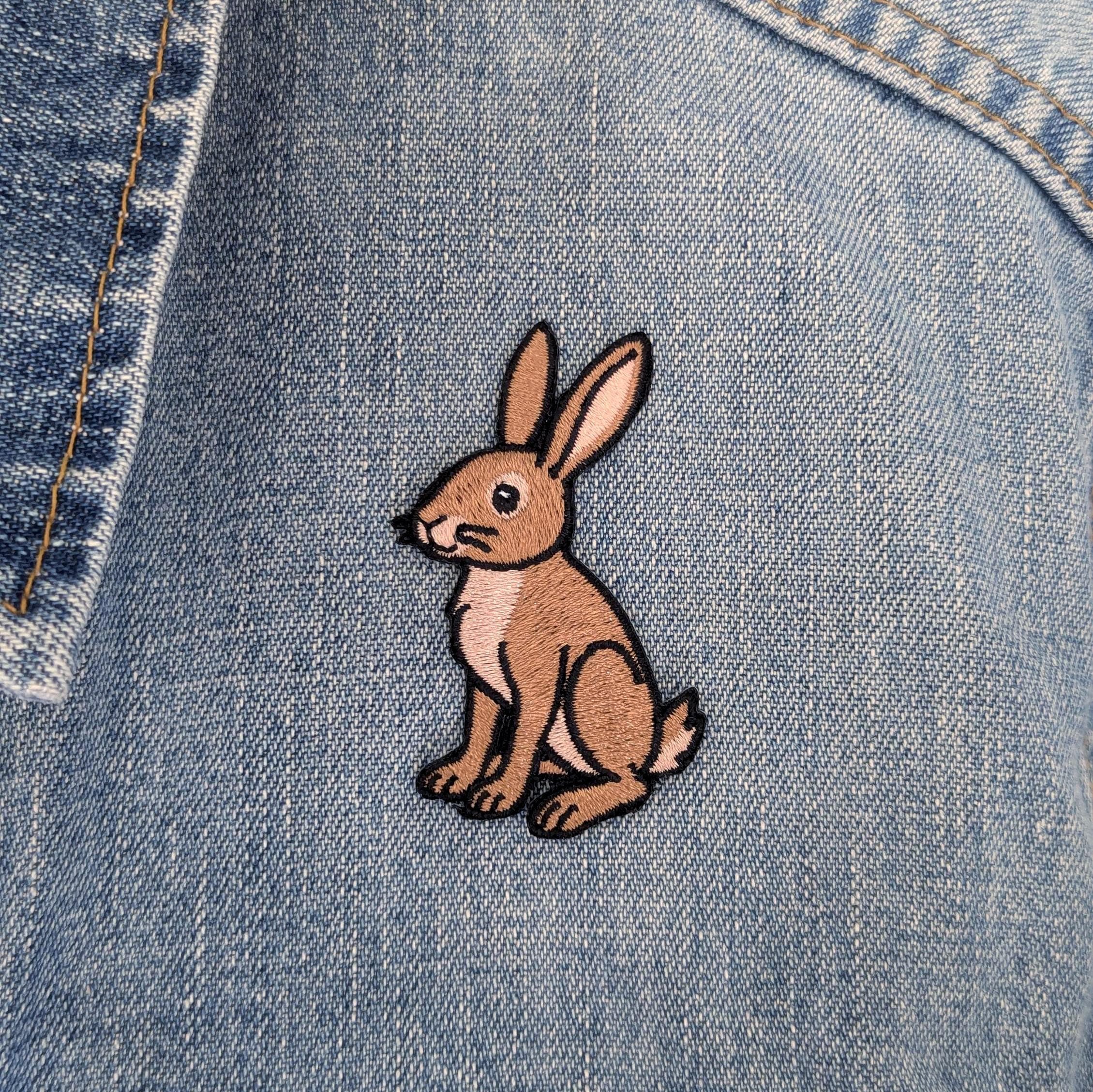 Brown Hare Iron-On Patch - Embroidered, British Wildlife, 60mm