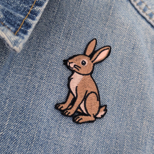 Brown Hare Iron-On Patch - Embroidered, British Wildlife, 60mm