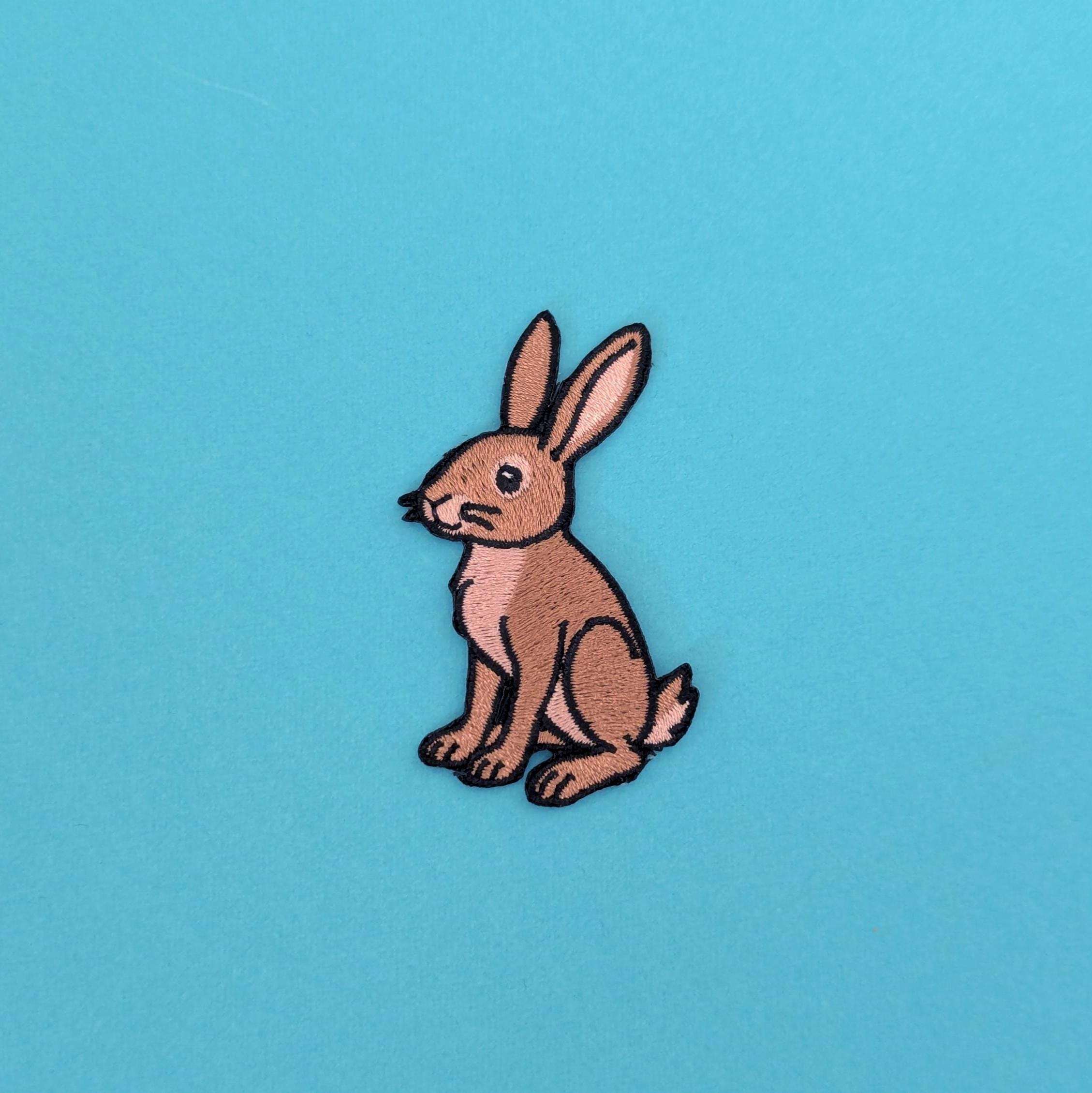 Brown Hare Iron-On Patch - Embroidered, British Wildlife, 60mm