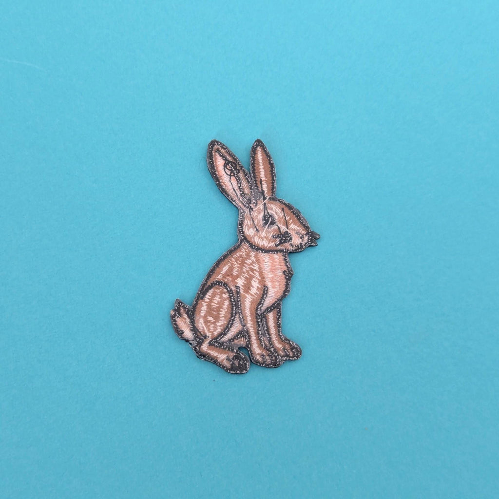 Brown Hare Iron-On Patch - Embroidered, British Wildlife, 60mm
