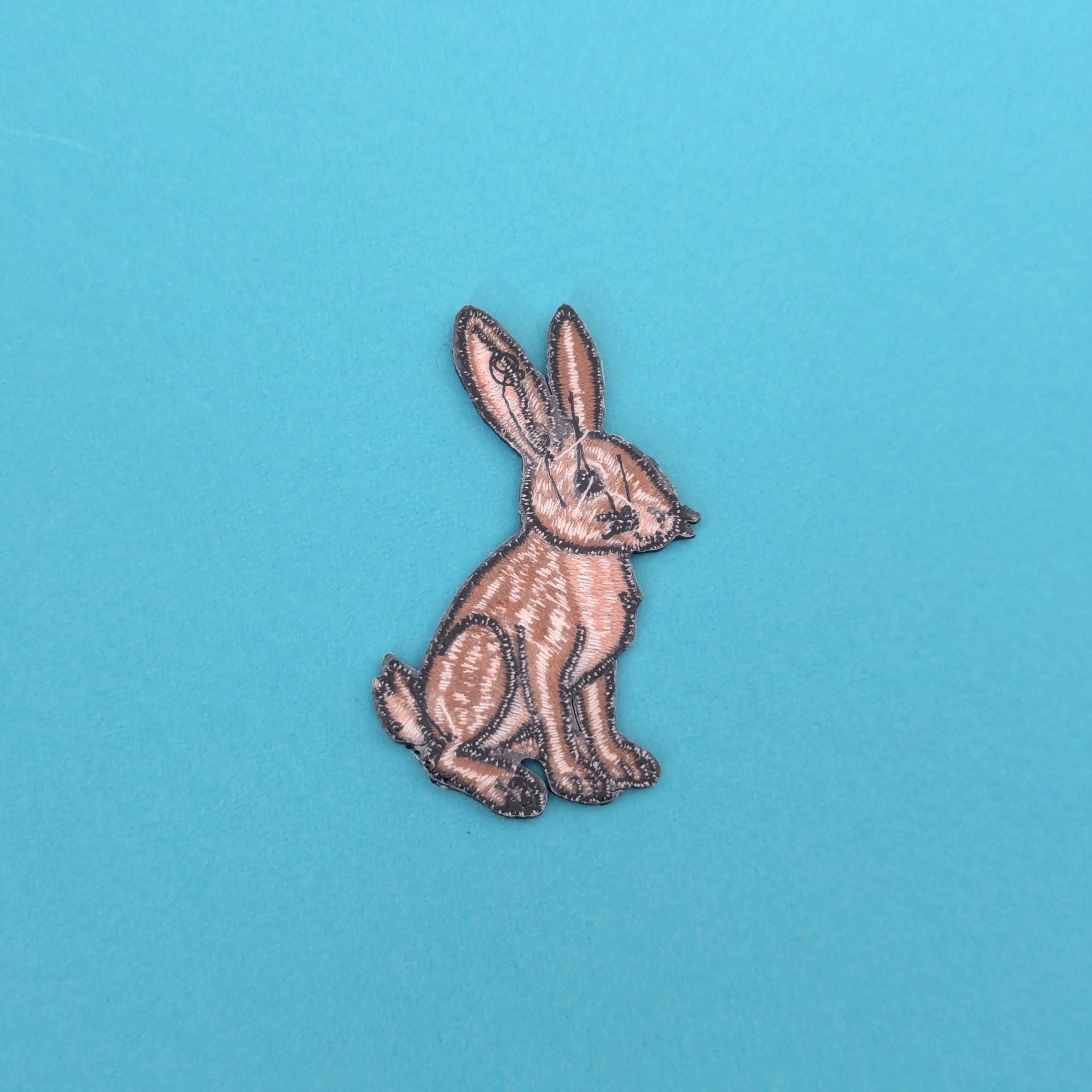 Brown Hare Iron-On Patch - Embroidered, British Wildlife, 60mm