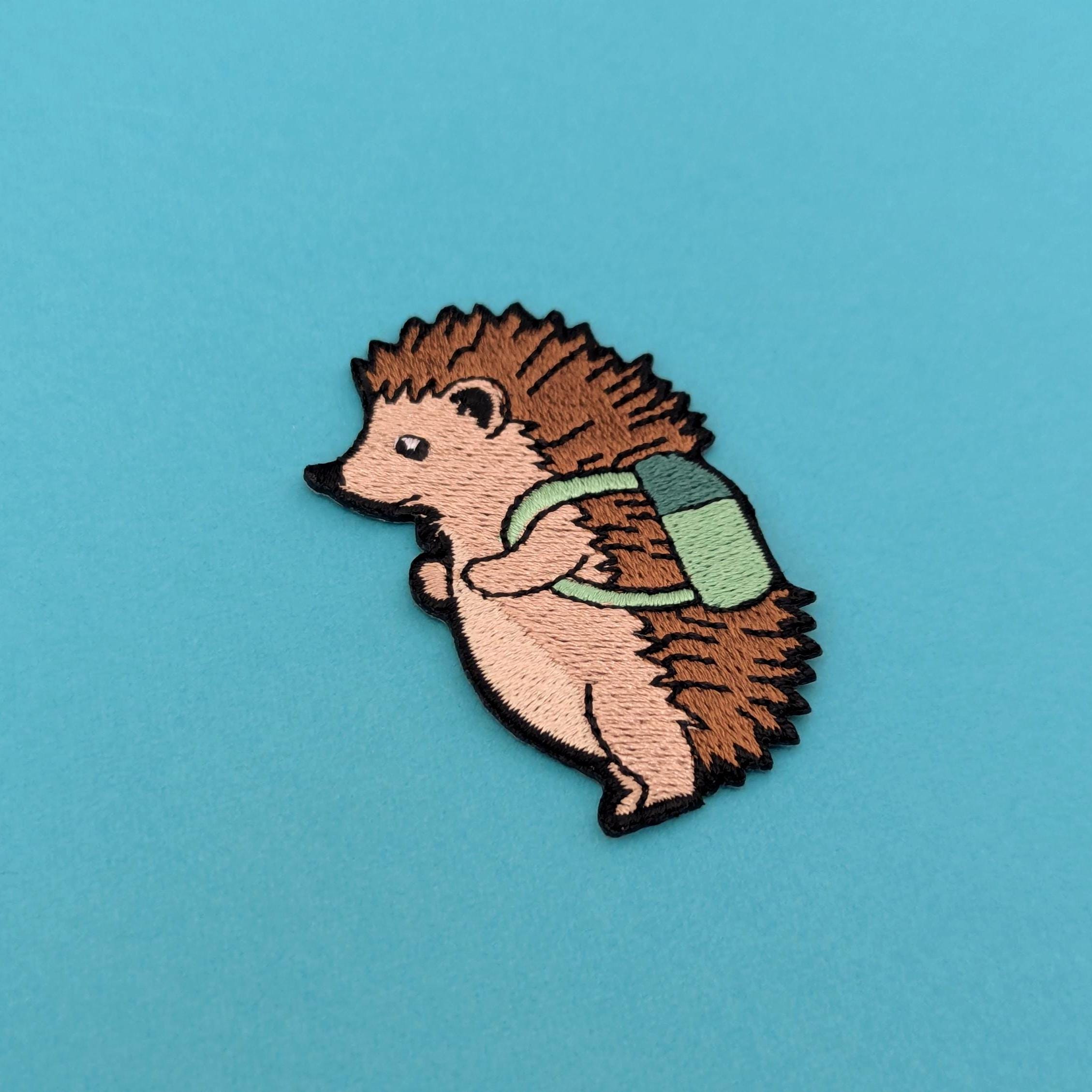 Hedgehog Iron-On Patch - Embroidered, British Wildlife, 60mm