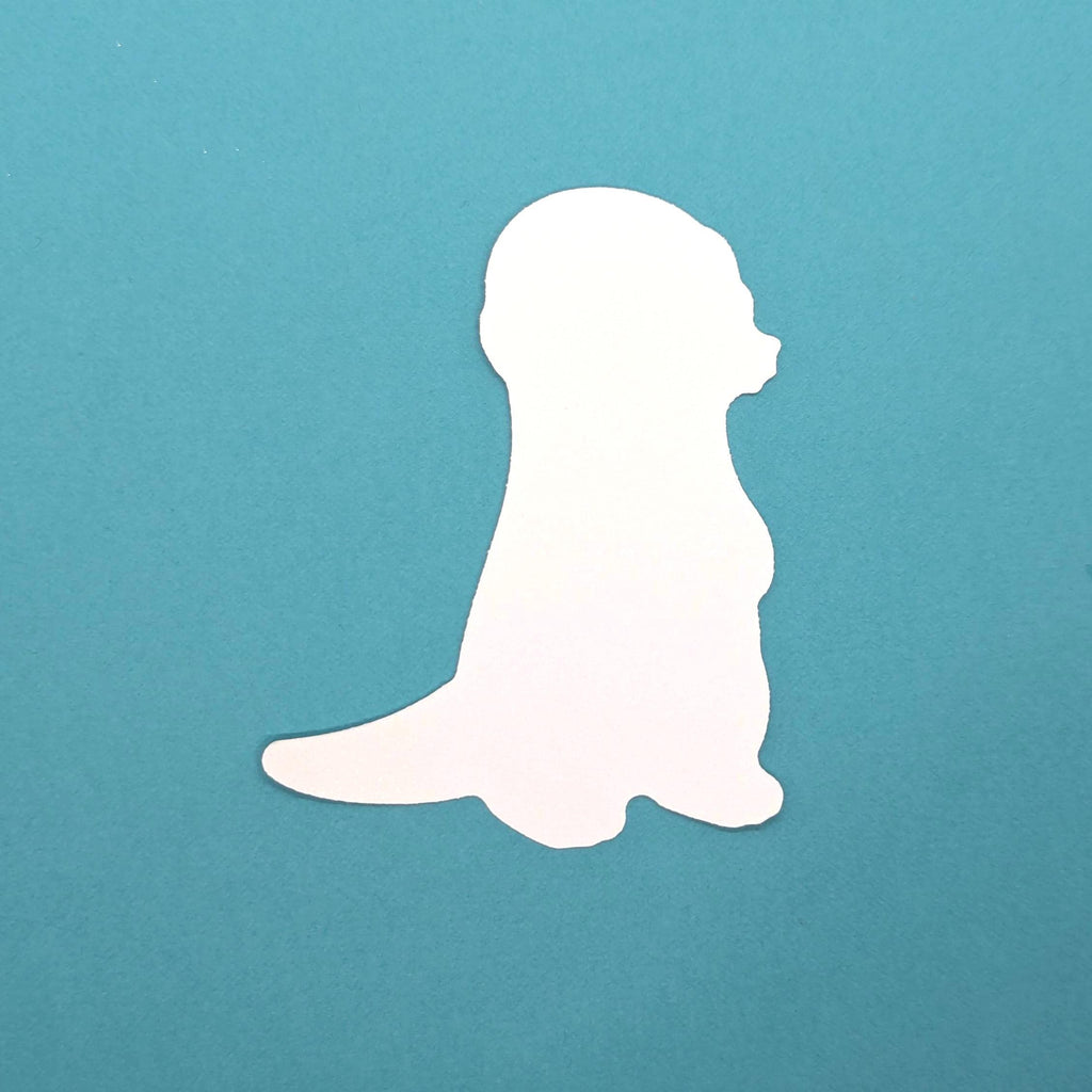 back of otter sticker on blue background